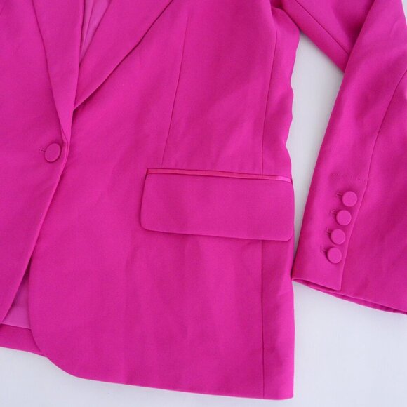 Generation Love New York Cori Hot Pink Single Button Tuxedo Blazer L - Picture 6 of 14